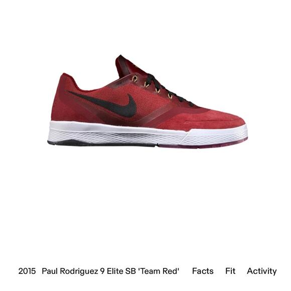 Mens Nike Paul Rodriguez 9 Elite SkateBoard Sneaker Color Red Gold Black Sz 11.5 - Picture 15 of 15
